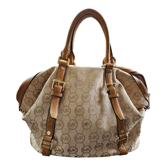 Authentic Michael Kors Satchel Medium Double Strap Large Purse Carry on Bag - Picture 3 of 3